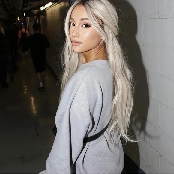 ARIANA GRANDE Light Grey No Tears Left To Cry Oversized Pullover